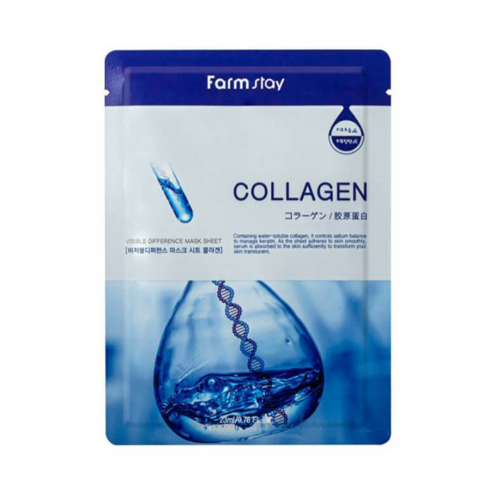 FarmStay Visible Difference Mask Sheet Collagen / Тканевая маска для лица с коллагеном