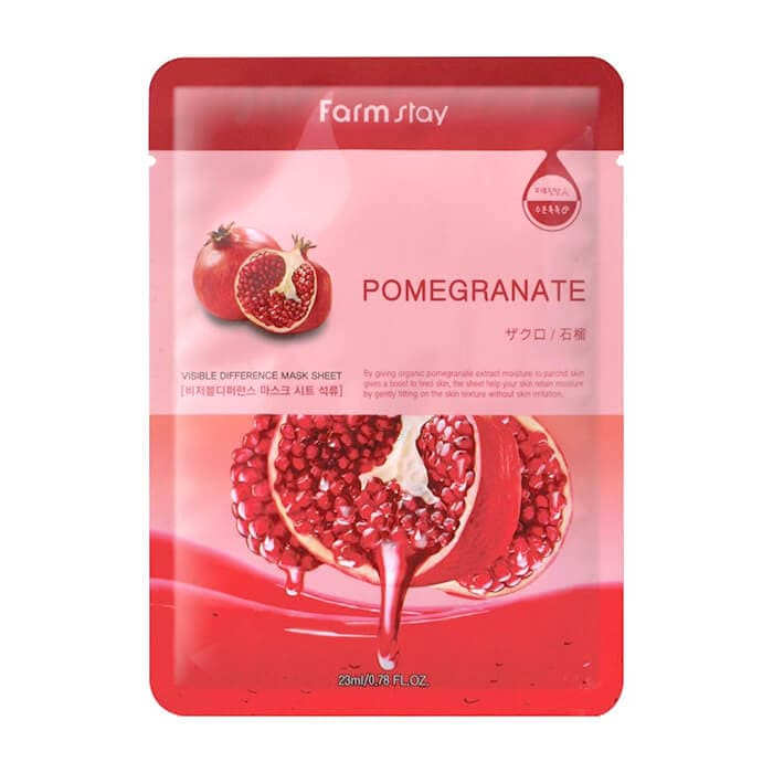 FarmStay Visible Difference Mask Sheet Pomegranate / Тканевая маска для лица с экстрактом граната