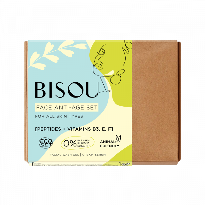Bisou Face Anti-Age Set / Омолаживающий витаминный набор Гель для умывания Мультивитамин и Крем-сыворотка Мультивитамин молодости
